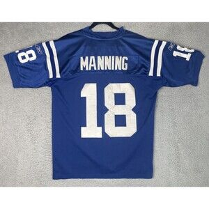 VTG Reebok Authentic Jersey Peyton Manning #18 Colts Mens 48 Large Blue NFL